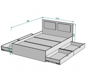 Кровать Ольга L35 (1400) 4 ящика в Советском - sovetskiy.mebel24.online | фото 2