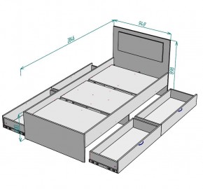 Кровать Ольга L38 (900) 4 ящика в Советском - sovetskiy.mebel24.online | фото 2