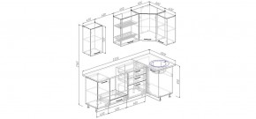Кухня угловая Антрацит 2200х1000 (Стол. 38мм) в Советском - sovetskiy.mebel24.online | фото 2