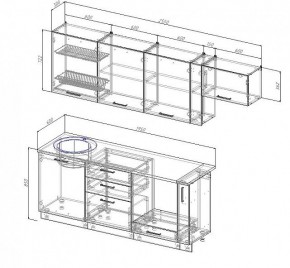 Кухонный гарнитур Антрацит 2550 (Стол. 38мм) в Советском - sovetskiy.mebel24.online | фото 3