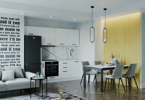 Кухонный гарнитур Белый Глянец 2550 (Стол. 26мм) в Советском - sovetskiy.mebel24.online | фото