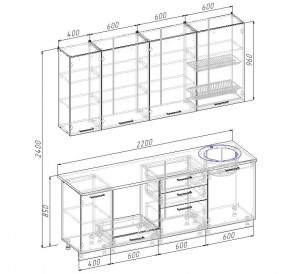 Кухонный гарнитур Дели 2200 (Стол. 26мм) в Советском - sovetskiy.mebel24.online | фото 2