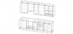 Кухонный гарнитур Санторини 3000 h950 (Стол. 38мм) в Советском - sovetskiy.mebel24.online | фото 2