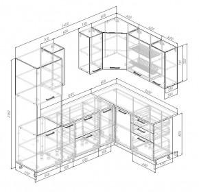 Кухонный гарнитур угловой Трансильвания 2400x1600 мм (Стол. 38 мм) в Советском - sovetskiy.mebel24.online | фото 2
