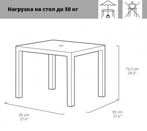 Квадратный стол Мелоди Квартет (Melody quartet) графит в Советском - sovetskiy.mebel24.online | фото 2