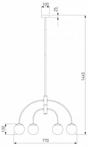 Люстра на штанге Eurosvet Cenacolo 30179/4 черный в Советском - sovetskiy.mebel24.online | фото 3