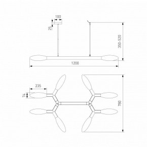 Люстра на штанге Eurosvet Covalent 30180 черный в Советском - sovetskiy.mebel24.online | фото 3