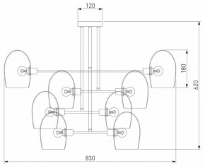 Люстра на штанге Eurosvet Gardie 70141/8 хром в Советском - sovetskiy.mebel24.online | фото 3
