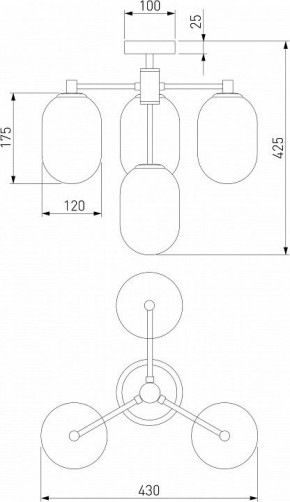 Люстра на штанге Eurosvet Loona 60161/4 латунь в Советском - sovetskiy.mebel24.online | фото 3