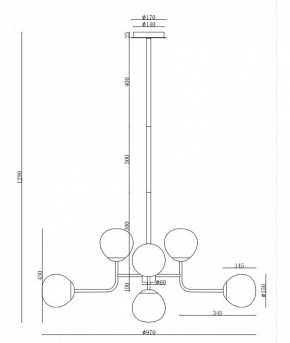 Люстра на штанге Maytoni Erich MOD221-PL-08-G в Советском - sovetskiy.mebel24.online | фото 6