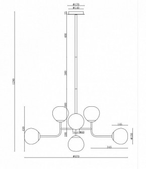 Люстра на штанге Maytoni Erich MOD221-PL-08-N в Советском - sovetskiy.mebel24.online | фото 3