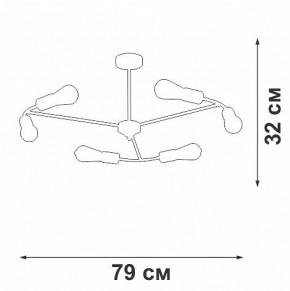 Люстра на штанге Vitaluce V3025 V3025-1/6PL в Советском - sovetskiy.mebel24.online | фото 2