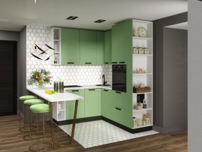 Модульная кухня Осло карбон мята в Советском - sovetskiy.mebel24.online | фото 1