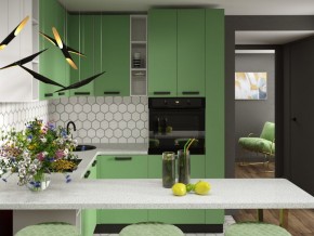 Модульная кухня Осло карбон мята в Советском - sovetskiy.mebel24.online | фото 2