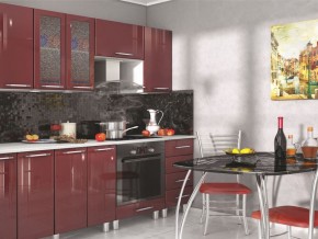 Модульная кухня Танго бордо в Советском - sovetskiy.mebel24.online | фото 3