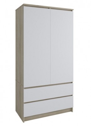 МОРИ МШ 900.1 Шкаф с 2-мя дв. и 2-мя ящ. (Дуб Сонома/Белый) в Советском - sovetskiy.mebel24.online | фото 1