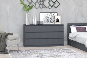 МС "Хилтон" Комод №5 1400 (6 ящ.) графит в Советском - sovetskiy.mebel24.online | фото
