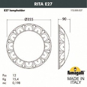 Накладной светильник Fumagalli Rita 1T3.000.000.AYE27 в Советском - sovetskiy.mebel24.online | фото 2