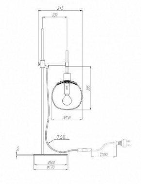 Настольная лампа декоративная Maytoni Erich MOD221-TL-01-N в Советском - sovetskiy.mebel24.online | фото 3