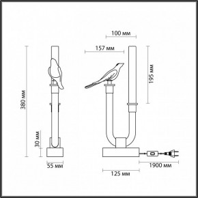 Настольная лампа декоративная Odeon Light Lark 5431/2TL в Советском - sovetskiy.mebel24.online | фото 4