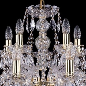 Подвесная люстра Bohemia Ivele Crystal 1411 1411/10+5/240/G/Leafs в Советском - sovetskiy.mebel24.online | фото 4