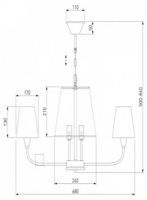 Подвесная люстра Eurosvet Milos 60153/6 латунь в Советском - sovetskiy.mebel24.online | фото 3