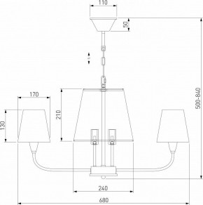 Подвесная люстра Eurosvet Milos 60153/8 латунь в Советском - sovetskiy.mebel24.online | фото 5