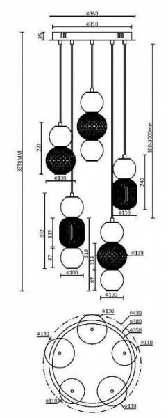 Подвесная люстра Maytoni Drop MOD273PL-L80CH3K в Советском - sovetskiy.mebel24.online | фото 3