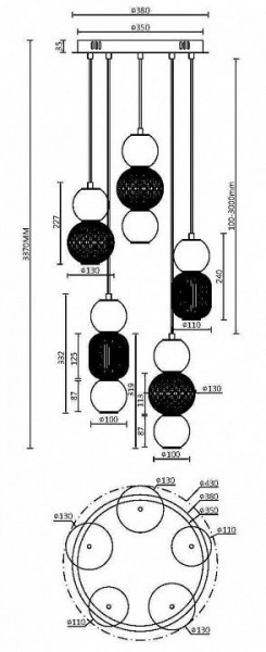 Подвесная люстра Maytoni Drop MOD273PL-L80G3K в Советском - sovetskiy.mebel24.online | фото 2