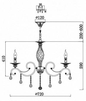 Подвесная люстра Maytoni Grace RC247-PL-08-R в Советском - sovetskiy.mebel24.online | фото 3