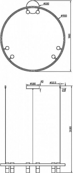 Подвесная люстра Maytoni Halo MOD102PL-L42BK в Советском - sovetskiy.mebel24.online | фото 4