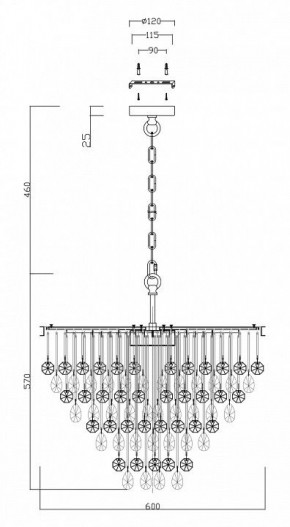 Подвесная люстра Maytoni Linn MOD091PL-07CH в Советском - sovetskiy.mebel24.online | фото 4