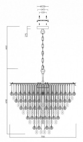 Подвесная люстра Maytoni Linn MOD091PL-09CH в Советском - sovetskiy.mebel24.online | фото 3