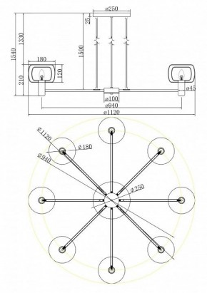 Подвесная люстра Maytoni Vision MOD411PL-08G в Советском - sovetskiy.mebel24.online | фото 4