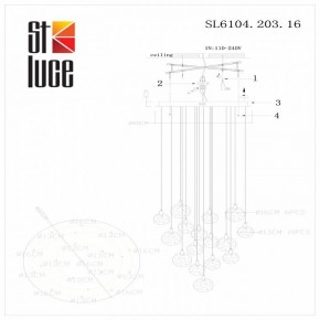 Подвесная люстра ST-Luce Montecelio SL6104.203.16 в Советском - sovetskiy.mebel24.online | фото 3