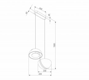 Подвесной светильник Eurosvet Emisfero 50083/2 LED золото в Советском - sovetskiy.mebel24.online | фото 4