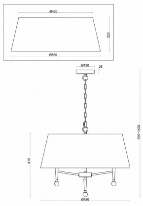 Подвесной светильник Freya Rosemary FR5190PL-05BS1 в Советском - sovetskiy.mebel24.online | фото 3