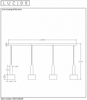 Подвесной светильник Lucide Teun 45471/04/30 в Советском - sovetskiy.mebel24.online | фото 6