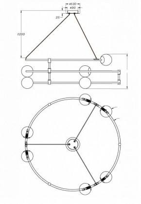 Подвесной светильник Maytoni Balance MOD317PL-06B в Советском - sovetskiy.mebel24.online | фото 3