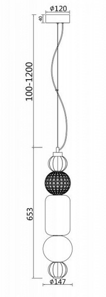 Подвесной светильник Maytoni Collar P069PL-L35CH3K в Советском - sovetskiy.mebel24.online | фото 5
