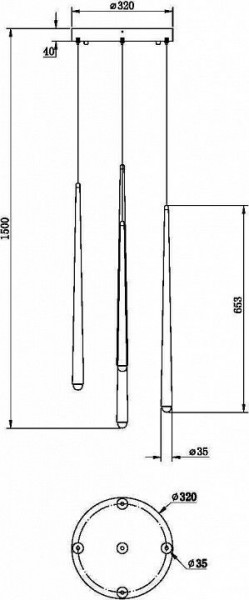 Подвесной светильник Maytoni Halo MOD132PL-L30BSK в Советском - sovetskiy.mebel24.online | фото 2