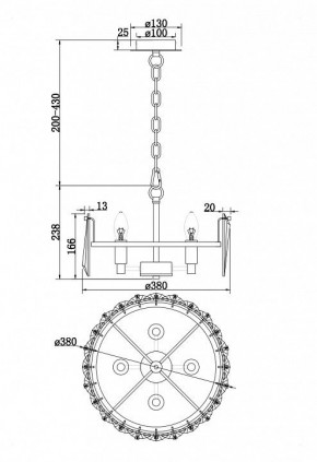 Подвесной светильник Maytoni Puntes MOD043PL-04G в Советском - sovetskiy.mebel24.online | фото 4