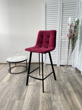 Полубарный стул CHILLI-QB SQUARE винный #16, велюр / черный каркас (H=66cm) М-City в Советском - sovetskiy.mebel24.online | фото 4