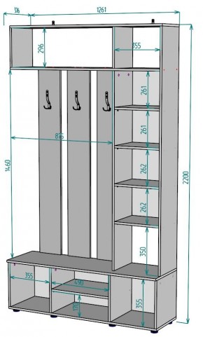 Прихожая с зеркалом V19_M в Советском - sovetskiy.mebel24.online | фото 2