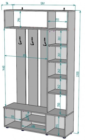 Прихожая с зеркалом V20_M в Советском - sovetskiy.mebel24.online | фото 2