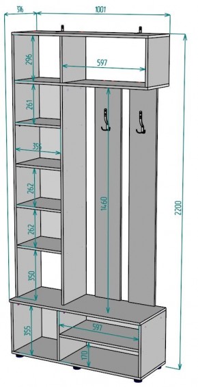 Прихожая с зеркалом V25_M в Советском - sovetskiy.mebel24.online | фото 2