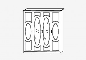 Прованс-2 Шкаф 4-х дверный с 2 зеркалами (Бежевый/Текстура белая платиной золото) в Советском - sovetskiy.mebel24.online | фото 2