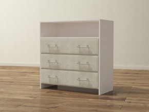 PROxSON Комод Varna (ЛДСП Белая+ткань Белый/Savana Milk (молочный)) 90x40 в Советском - sovetskiy.mebel24.online | фото 1
