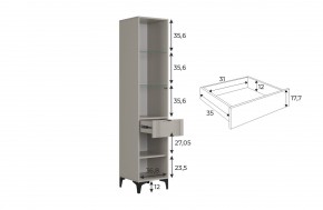 РИЧ Шкаф однодверный со стеклом в Советском - sovetskiy.mebel24.online | фото 3