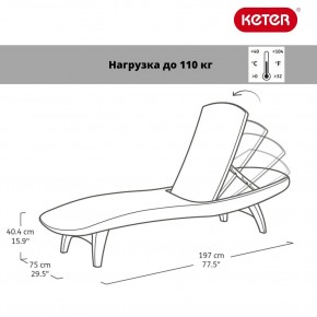 Шезлонг Пацифик (Pacific) графит в Советском - sovetskiy.mebel24.online | фото 2